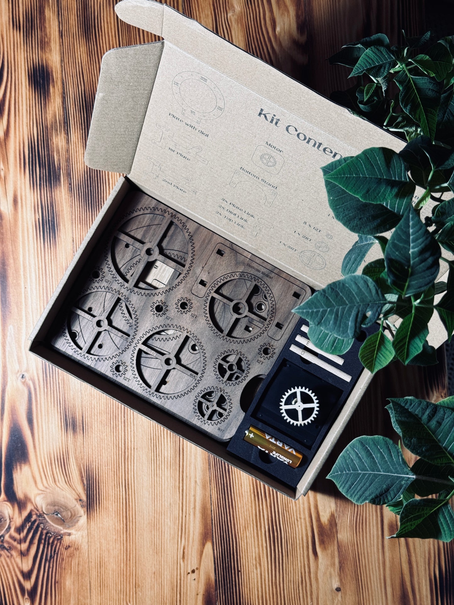 Steampunk Wooden Gear Clock Kit – Laser Cut DIY Timepiece | Functional Mechanical Art