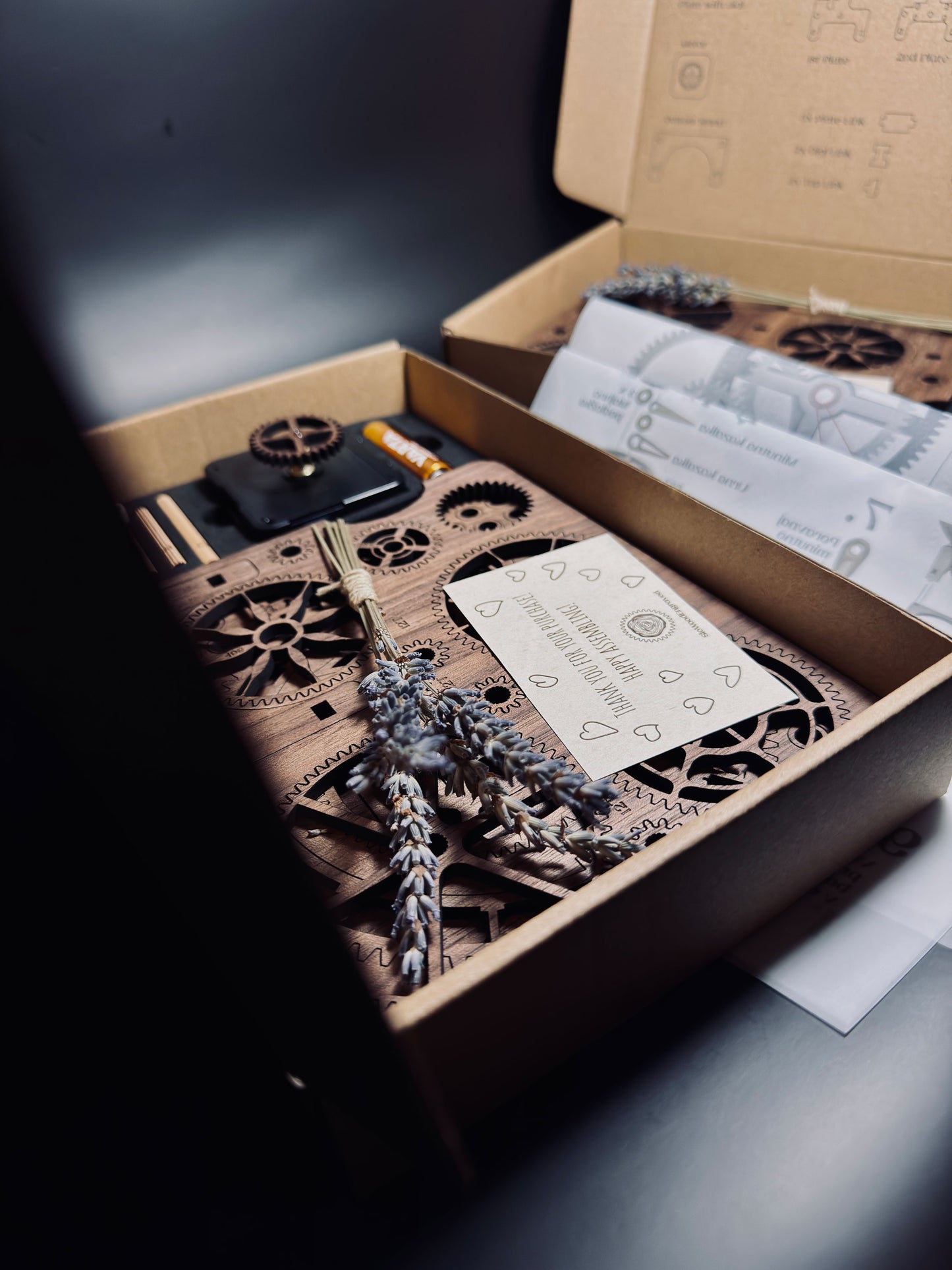 Steampunk Wooden Gear Clock Kit – Laser Cut DIY Timepiece | Functional Mechanical Art